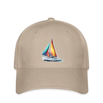 Bateau pirate / Bateau / Mer / Océan / Vagues - Casquette Flexfit - kaki - Devant
