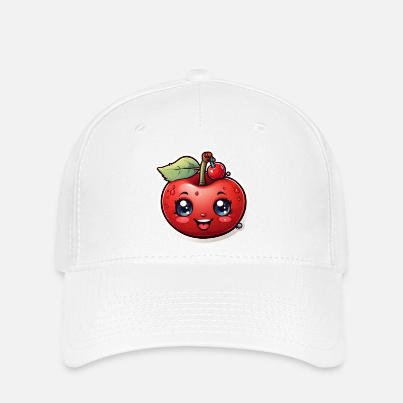 Mode & plus « Cerise » 🍒 - Casquette Flexfit - blanc