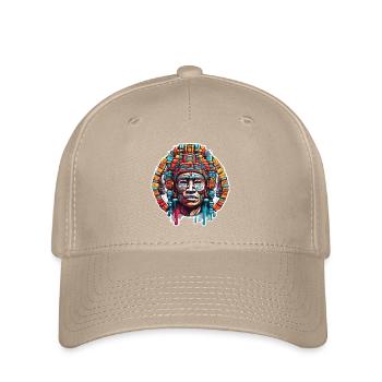 Maya / Haute Culture / Pérou / Calendrier Maya / Motif - Casquette Flexfit - kaki - Devant
