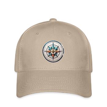 Kompass / Himmelsrichtung / Reisen / Survival - Flexfit Cap - Khaki - Vorne