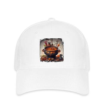 Kochtopf / Hexenkessel / Halloween / Zauberei - Flexfit Cap - Weiß - Vorne