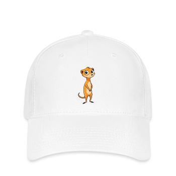 Erschrockene Erdmännchen-Cartoon-Illustration - - Flexfit Cap - Weiß - Vorne