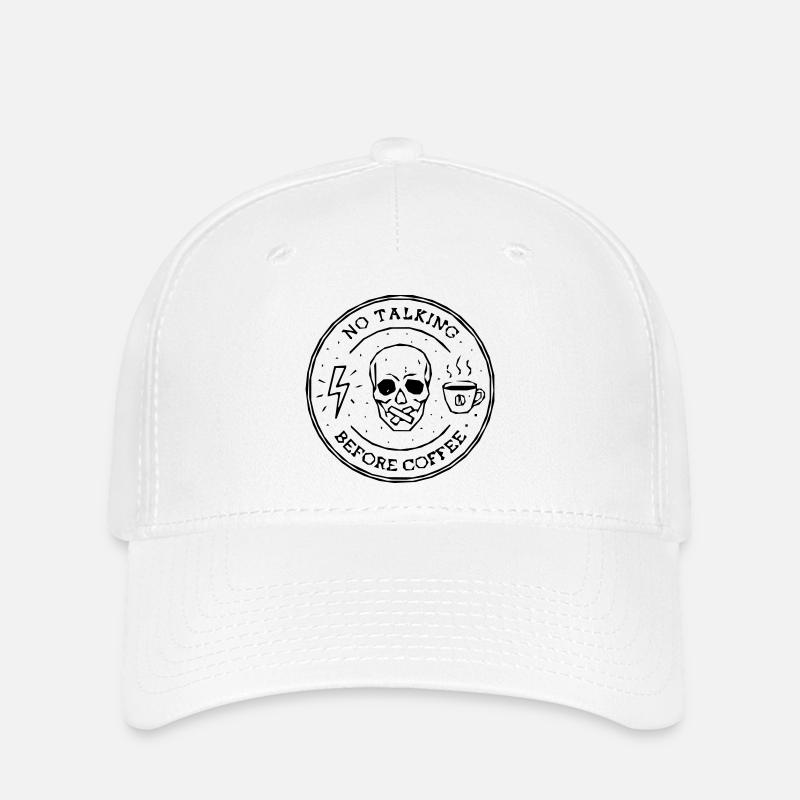 no talking coffee - Flexfit Cap - white