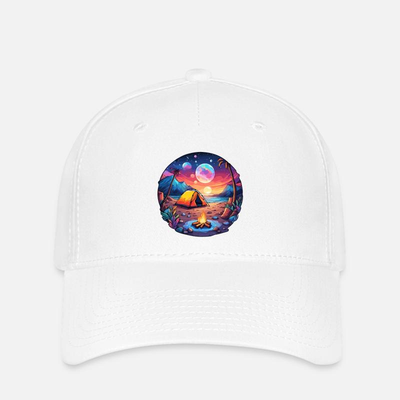 Forest / Wild / Tent / Wilderness / Trees / Life - Flexfit Cap - white