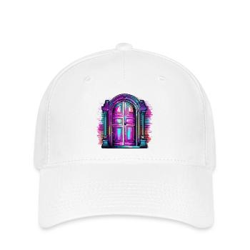Tür / Eingang / Schloss / Tor / Haustür / Design - Flexfit Cap - Weiß - Vorne