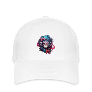Cute Monkey / Monkey Girl / Cute / Hair Bow - Flexfit Cap - white - Front