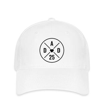 Dad 25 Baby Vater Herz Vatertag Geschenk Papa 2025 - Flexfit Cap - Weiß - Vorne