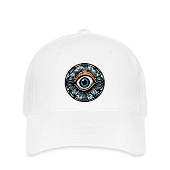 Psychédélique / Oeil / Psychobilly / Bande dessinée / Coloré - Casquette Flexfit - blanc - Devant
