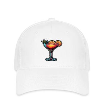 Cocktail / Bar / Mixage / Boisson / Exotique / Club - Casquette Flexfit - blanc - Devant