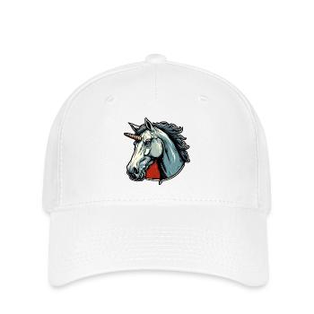 Licorne / Créatures mythiques / Conte de fées / Magie / Paillettes - Casquette Flexfit - blanc - Devant