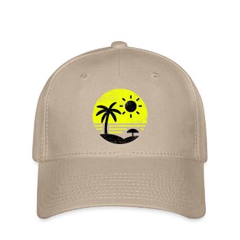 Vintage Beach Black Yellow - Flexfit Cap - khaki - Front