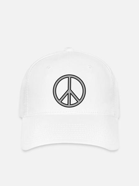 Peace Zeichen - Flexfit Cap - Weiß