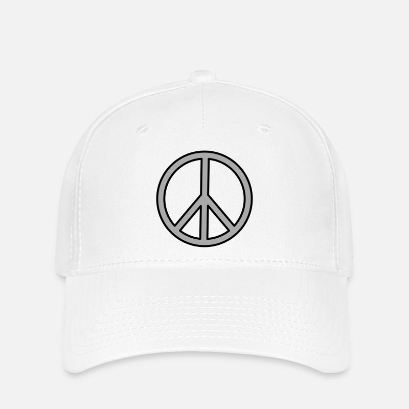 Peace Zeichen - Flexfit Cap - Weiß