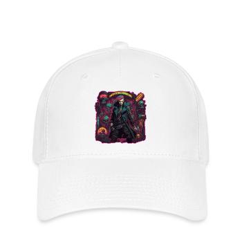 Cyberpunk / Design / Logo / Frau / Mantel / Gothic - Flexfit Cap - Weiß - Vorne