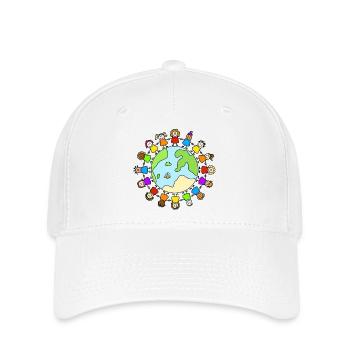 one world - Weltkindertag - Flexfit Cap - Weiß - Vorne