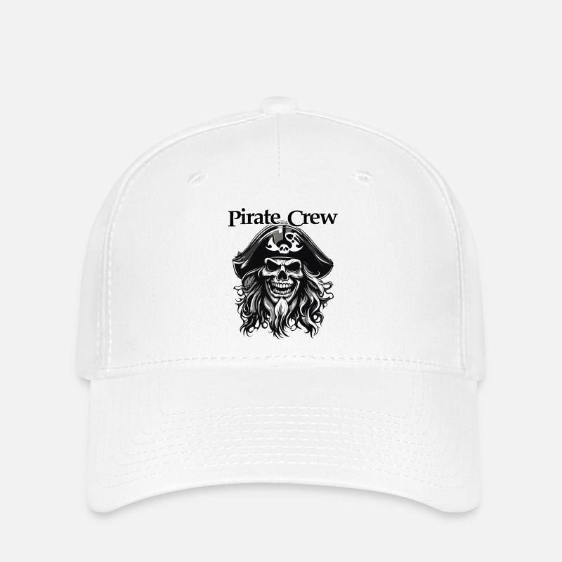 Pirate / Ahoy / Anchor / Captain / Skull / Rum - Flexfit Cap - white