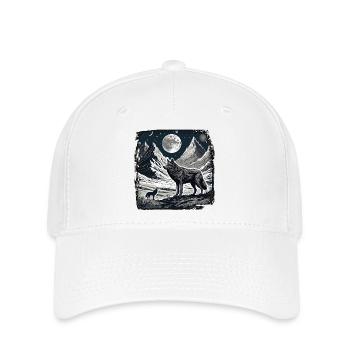 Wolf / Rudel / Wald / Wild / Tierwelt / heulen - Flexfit Cap - Weiß - Vorne