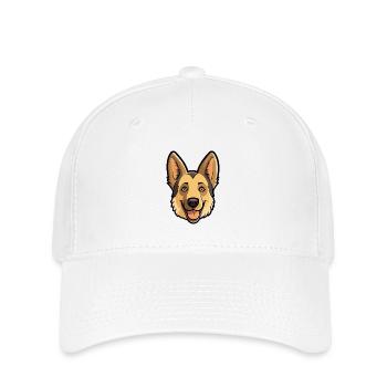 Deutscher Schäferhund Rasse Aquarell Karikatur Kawai - Flexfit Cap - Weiß - Vorne