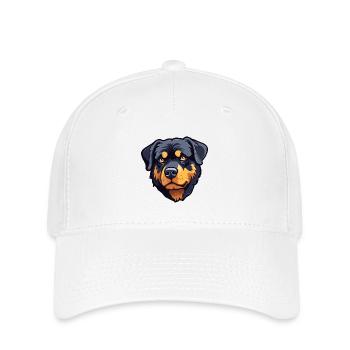 Rottweiler chien race aquarelle dessin animé kawaii cli - Casquette Flexfit - blanc - Devant
