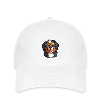 Bernese Mountain Dog Breed Watercolor Cartoon Kawa - Flexfit Cap - white - Front