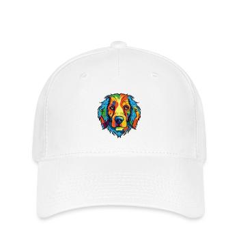 Bouviers des Flandre race chien aquarelle dessin animé - Casquette Flexfit - blanc - Devant