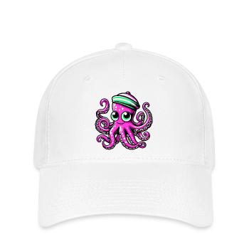 Krake - Flexfit Cap - Weiß - Vorne