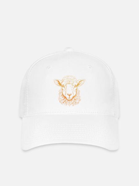 Lamm Portrait - Flexfit Cap - Weiß