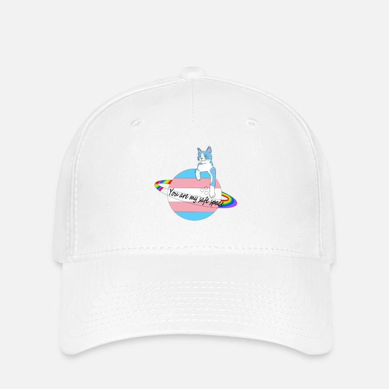 Safe Space Cat - Flexfit Cap - white