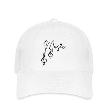 Notes de musique - Casquette Flexfit - blanc - Devant