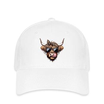 Rockabilly Highland Beef - Stylish and Cool - Flexfit Cap - white - Front