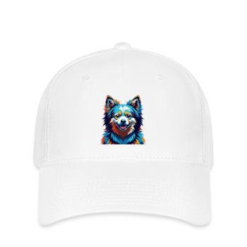 Spitz japonais chien race dessin animé coloré Kawaii - Casquette Flexfit - blanc - Devant