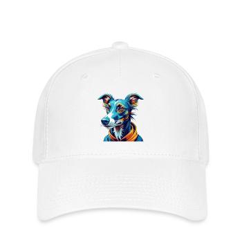 lévrier chien race dessin animé coloré kawaii - Casquette Flexfit - blanc - Devant