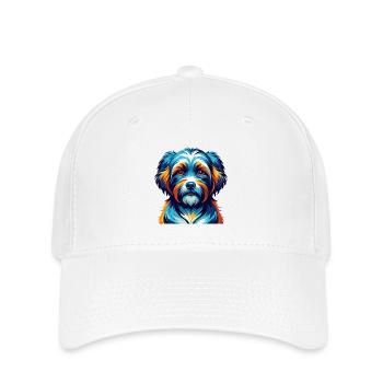 Race de chien havanais, dessin animé coloré, Kawaii - Casquette Flexfit - blanc - Devant