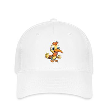 Nashornvogel Niedliche Zeichentrickfigur Kawaii Clipart - Flexfit Cap - Weiß - Vorne