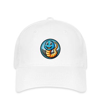 Regenwurm Bunt Kawaii Cartoon Figur Tier - Flexfit Cap - Weiß - Vorne