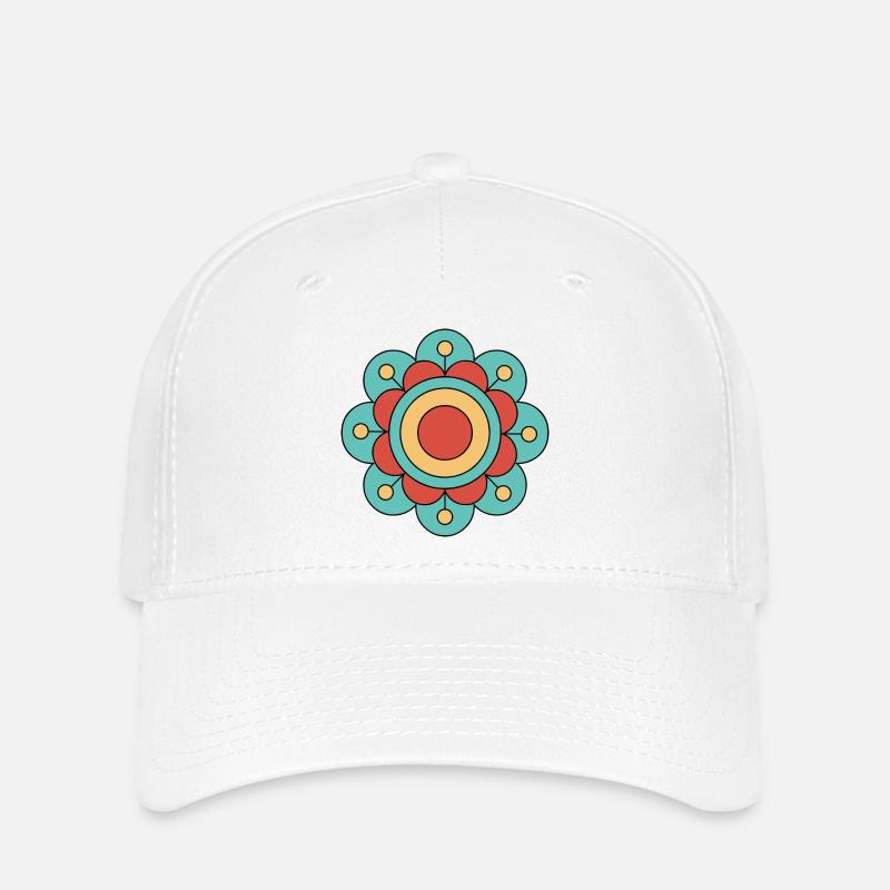Niedliche und bunte Funky Blume - Flexfit Cap - Weiß