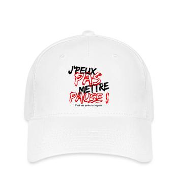 Je peux pas mettre pause c est une partie en ligne - Casquette Flexfit - blanc - Devant