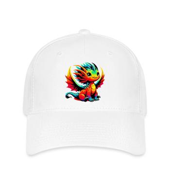 Drache - Flexfit Cap - Weiß - Vorne