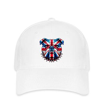 Bouledogue anglais Chien - Casquette Flexfit - blanc - Devant