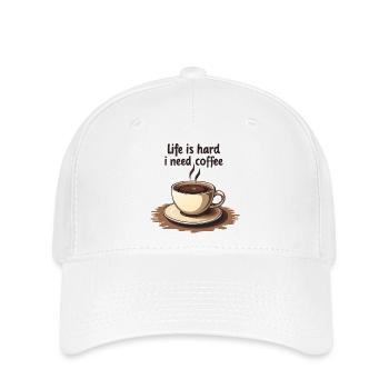 Tasse à café avec motivation par texte - Casquette Flexfit - blanc - Devant