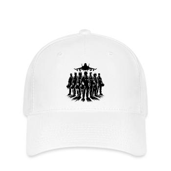 Luftwaffen Piloten cooles Flugzeug Porträt - Flexfit Cap - Weiß - Vorne