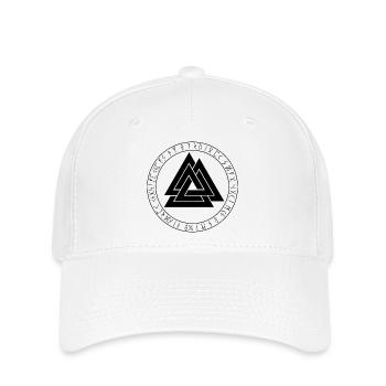 Valknut symbole viking - Casquette Flexfit - blanc - Devant