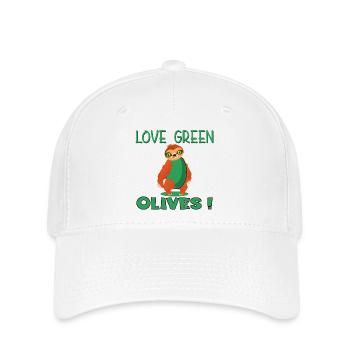 OLIVES VERTES D’AMOUR - ANIMAL PARESSEUX - Casquette Flexfit - blanc - Devant