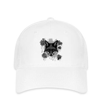 Farbflecken, schwarz-weiß, Füchse,Tribals - Flexfit Cap - Weiß - Vorne