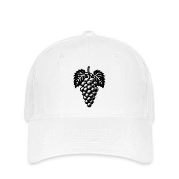 Weinreben Weintrauben und Blättern - Flexfit Cap - Weiß - Vorne