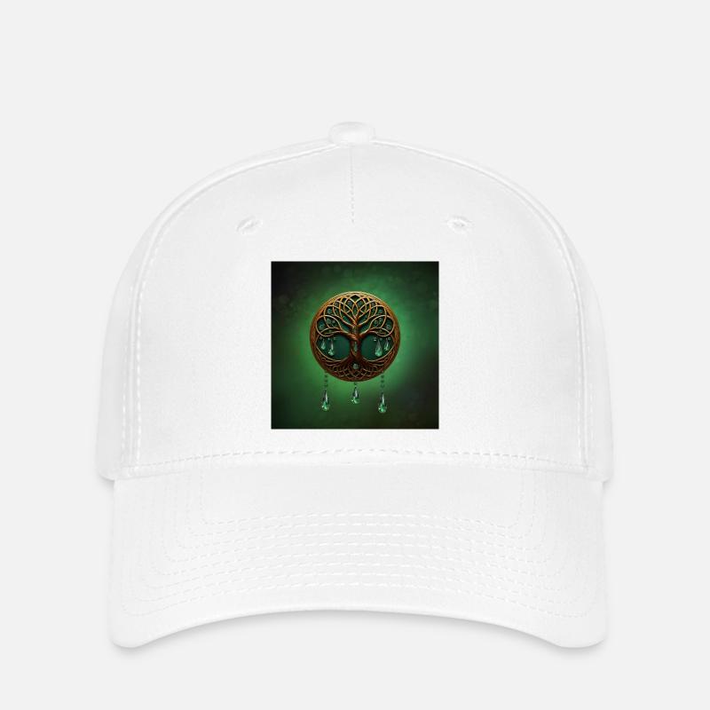 Arbre de vie stylisé - Casquette Flexfit - blanc