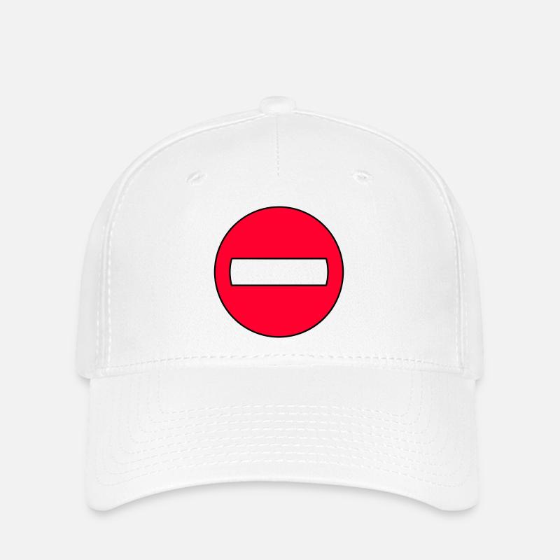 No Passage Icon Red - Flexfit Cap - white