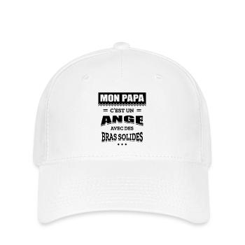MON PAPA C'EST UN ANGE AVEC DES BRAS SOLIDES - Casquette Flexfit - blanc - Devant