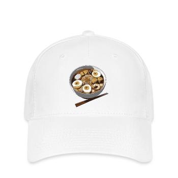 Ramen Eier Bowl Illustration - Flexfit Cap - Weiß - Vorne