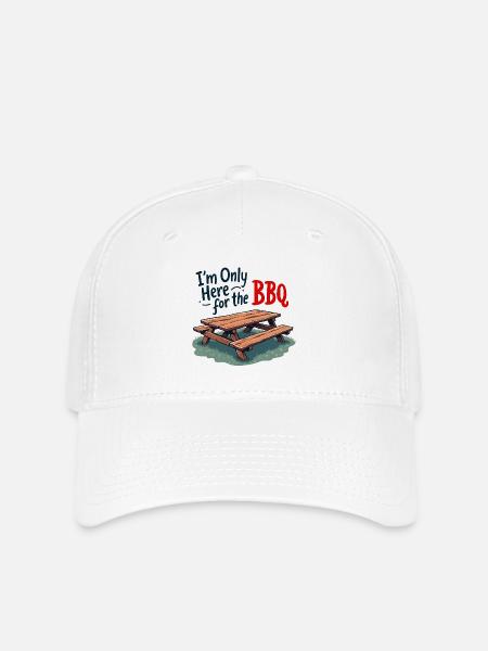Only Here for the BBQ - Flexfit Cap - white